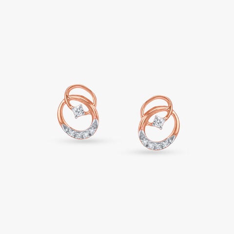Sparkle Knot Diamond Stud Earrings