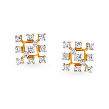 Aesthetic Geometric Diamond Stud Earrings