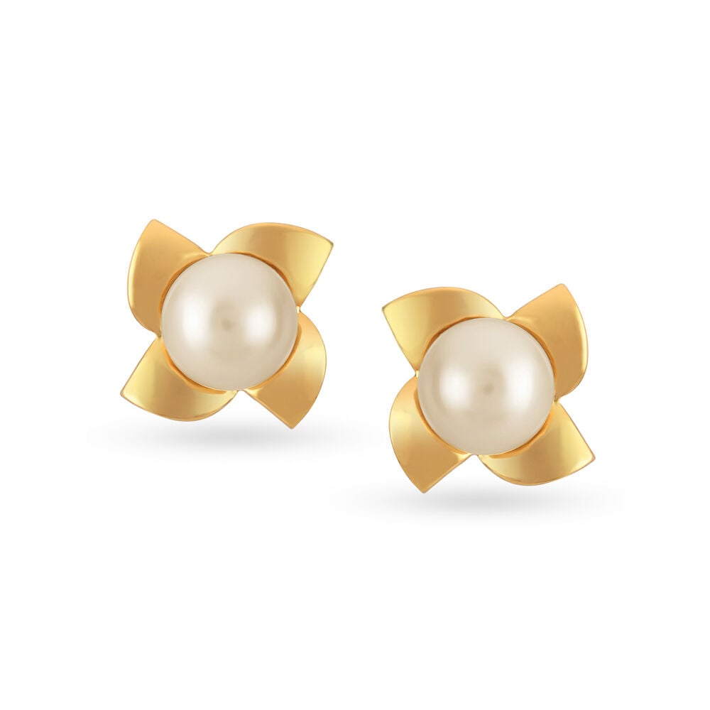 Pearl stud new arrivals earrings tanishq