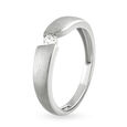 Sleek Geometric Platinum and Diamond Ring,,hi-res image number null