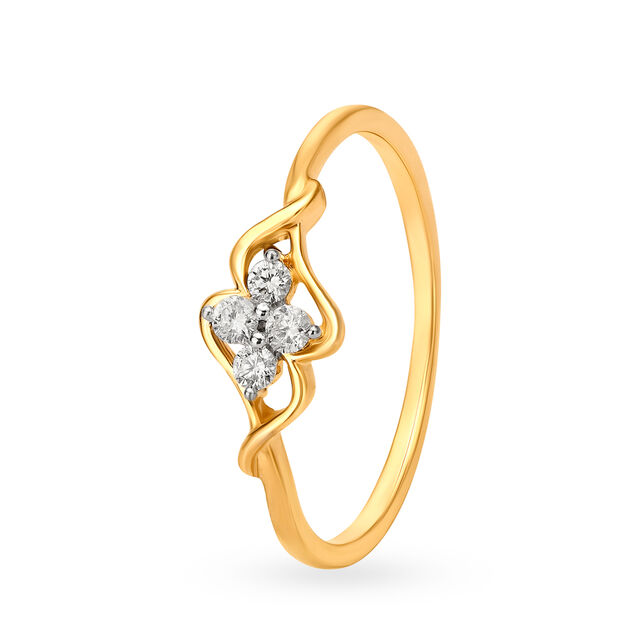 Gorgeous 18 Karat Yellow Gold And Diamond Interlock Ring,,hi-res image number null