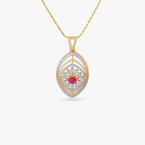 Inner Halo Diamond Pendant and Earrings Set