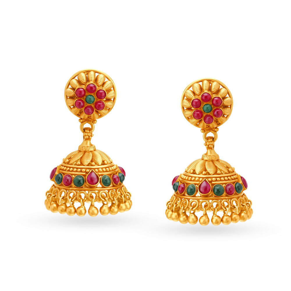 Buy Gold Earrings Online - Latest and Exclusive Designs in Gold Earrings |  Tanishq | Gold earrings designs, Bridal gold jewellery designs, Gold jewelry  fashion