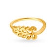Splendid Yellow Gold  Swirled Frond Finger Ring,,hi-res image number null