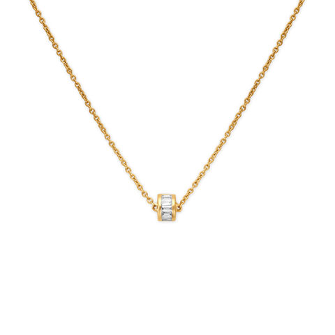 Wheel Motif Diamond Pendant with Chain for Kids