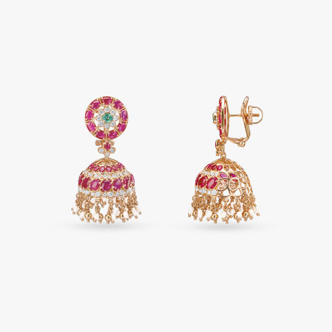 Majestic Aura Diamond Jhumka Earrings