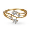 Delightful 18 Karat Yellow Gold And Diamond Floral Ring,,hi-res image number null