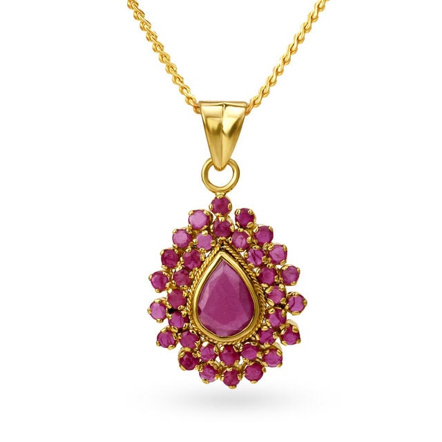 Traditional Teardrop Ruby Pendant,,hi-res image number null