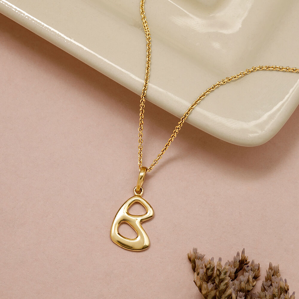 Golden Initial B Necklace – Wonther