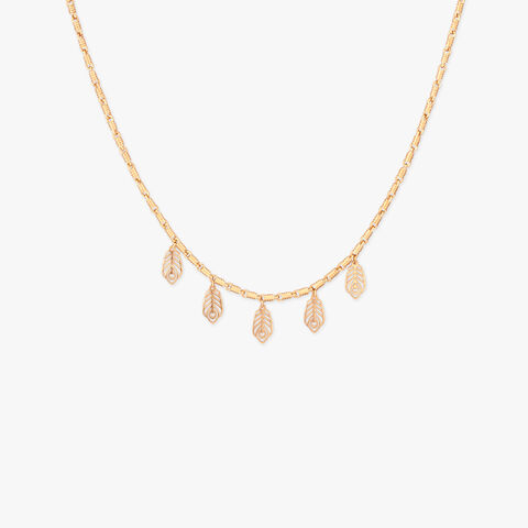 Layered Feather Gold Necklace