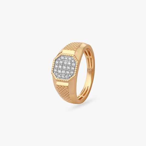 Octagonal Brilliance Diamond Ring For Men