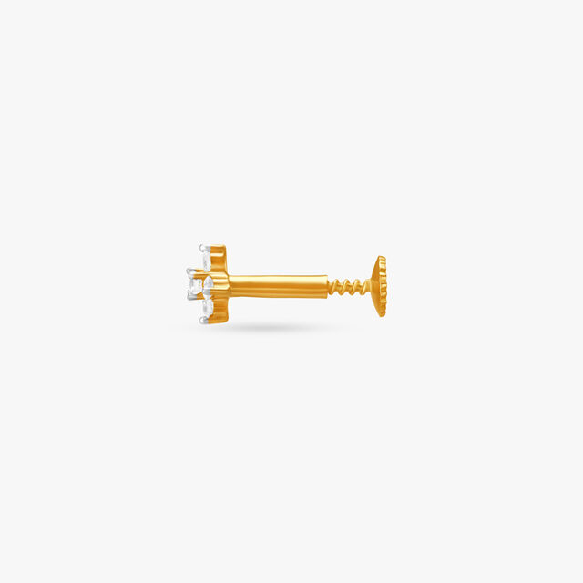 Floral Diamond Nose Pin,,hi-res image number null