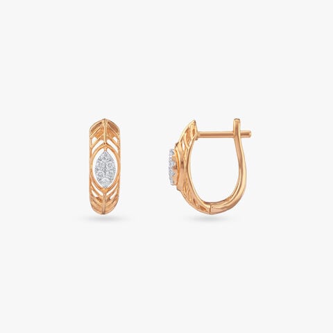Radiant Frame Diamond Hoop Earrings