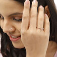 14 KT Wavy Rose Gold and Diamond Ring,,hi-res image number null