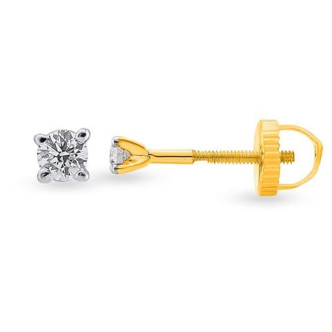 Contemporary Single Stone Diamond Stud Earrings