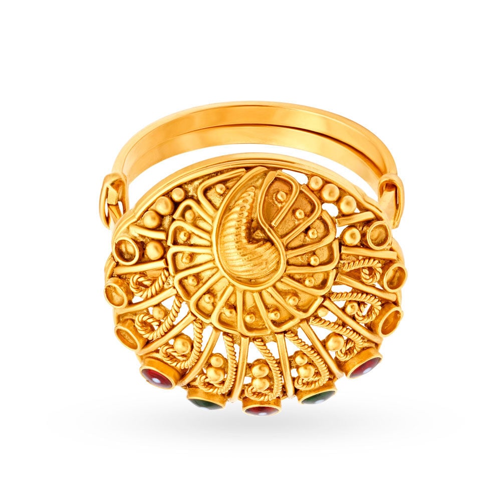 Antique Gold Finish Adjustable Cocktail Ring 8298-2176 – Dazzles Fashion  and Costume Jewellery