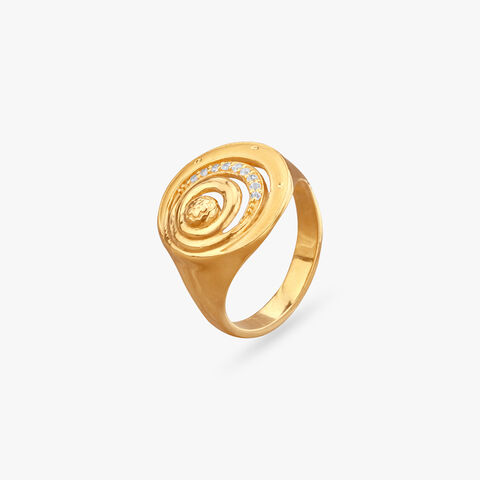 Ripple Dome Gold Ring