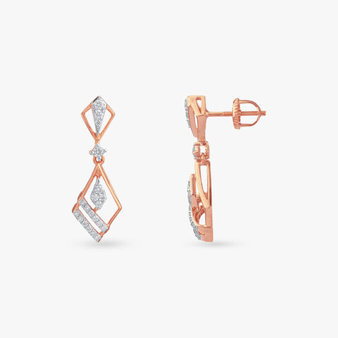 Geometric Grace Diamond Drop Earrings
