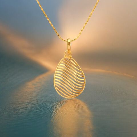 Ripple Shine Gold Pendant