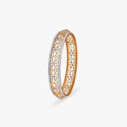 Intricate Filigree Diamond Bangle