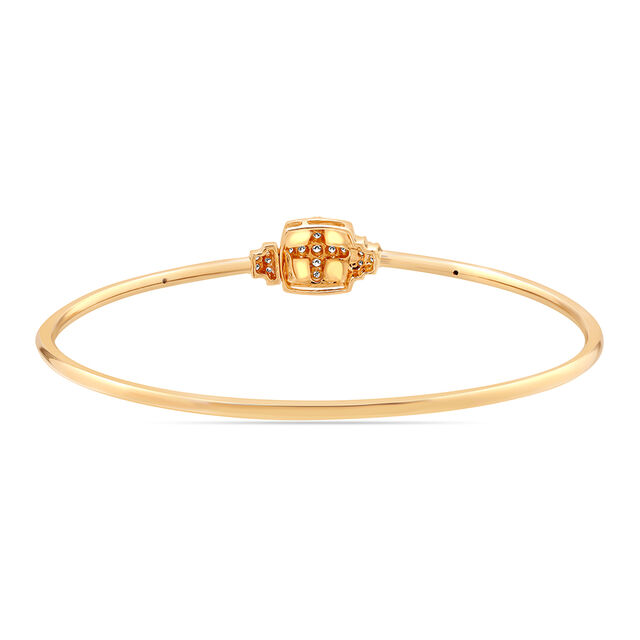 18 KT Yellow Gold Geometric Sparkle Diamond Bangle,,hi-res image number null