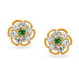 Radiant Gold Stud Floral Earrings for Kids,,hi-res image number null