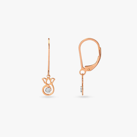 Whimsical Bloom Diamond Hoop Earrings for Kids