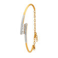 Sleek Sophisticated Gold and Diamond Bangle,,hi-res image number null