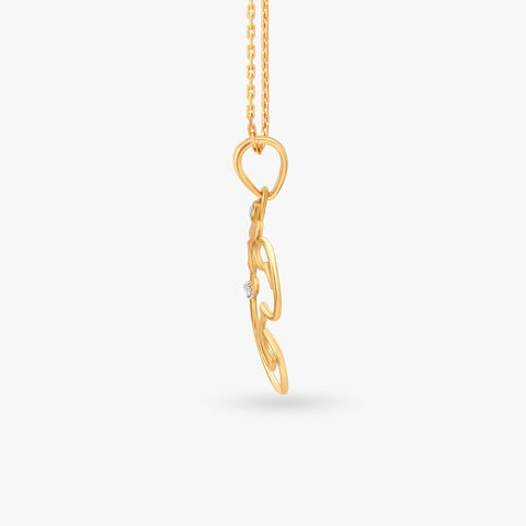 Modern Ganesha Diamond Pendant