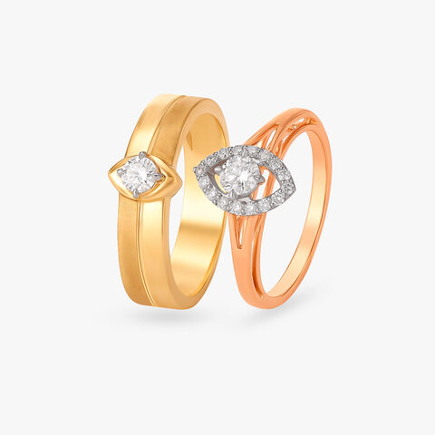 Forever Linked Diamond Couple Rings