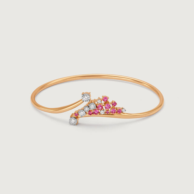 Nebula's Twilight Pink Sapphire 14KT Bangle,,hi-res image number null