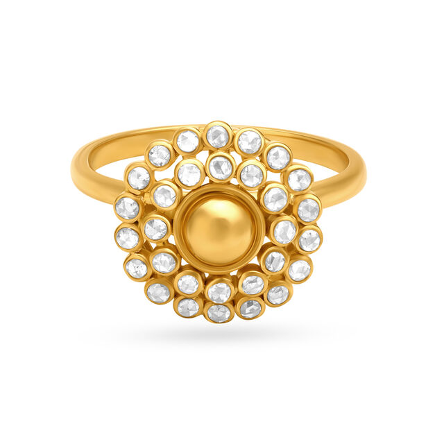 Fascinating Floral Gold Finger Ring,,hi-res image number null