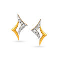 Twinkling Stars Gold and Diamond Stud Earrings,,hi-res image number null