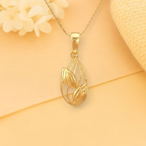 Leaf Cascade Gold Pendant