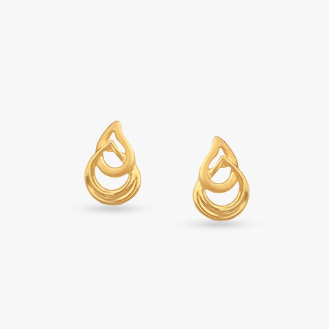 Tiny Ripple Gold Stud Earrings for Kids