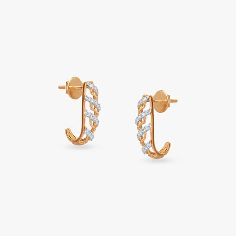 Streak Shine Diamond Hoop Earrings