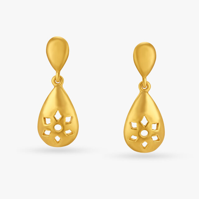 Fancy Traditional Gold Drop Earrings,,hi-res image number null