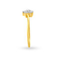 Dainty Floral Gold and Diamond Finger Ring,,hi-res image number null