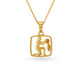 Aquarius Symbol Gold Pendant,,hi-res image number null