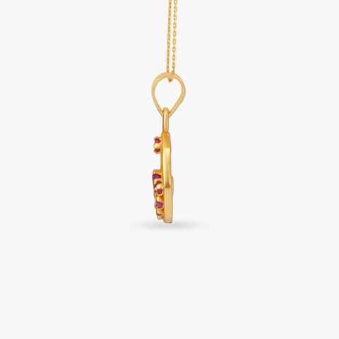 Scarlet Petal Gold Pendant