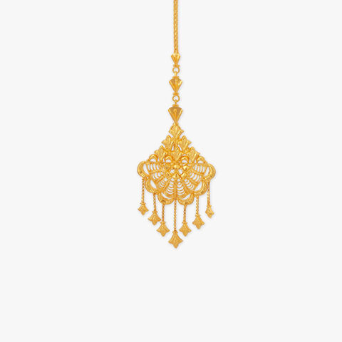 Petal Cascade Gold Maang Tikka