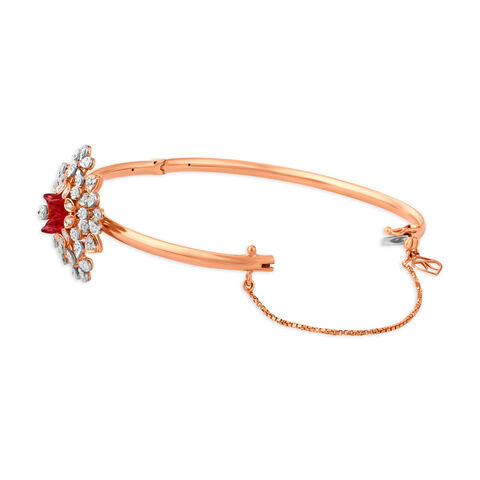 Charming Ruby and Diamond Floral Bangle