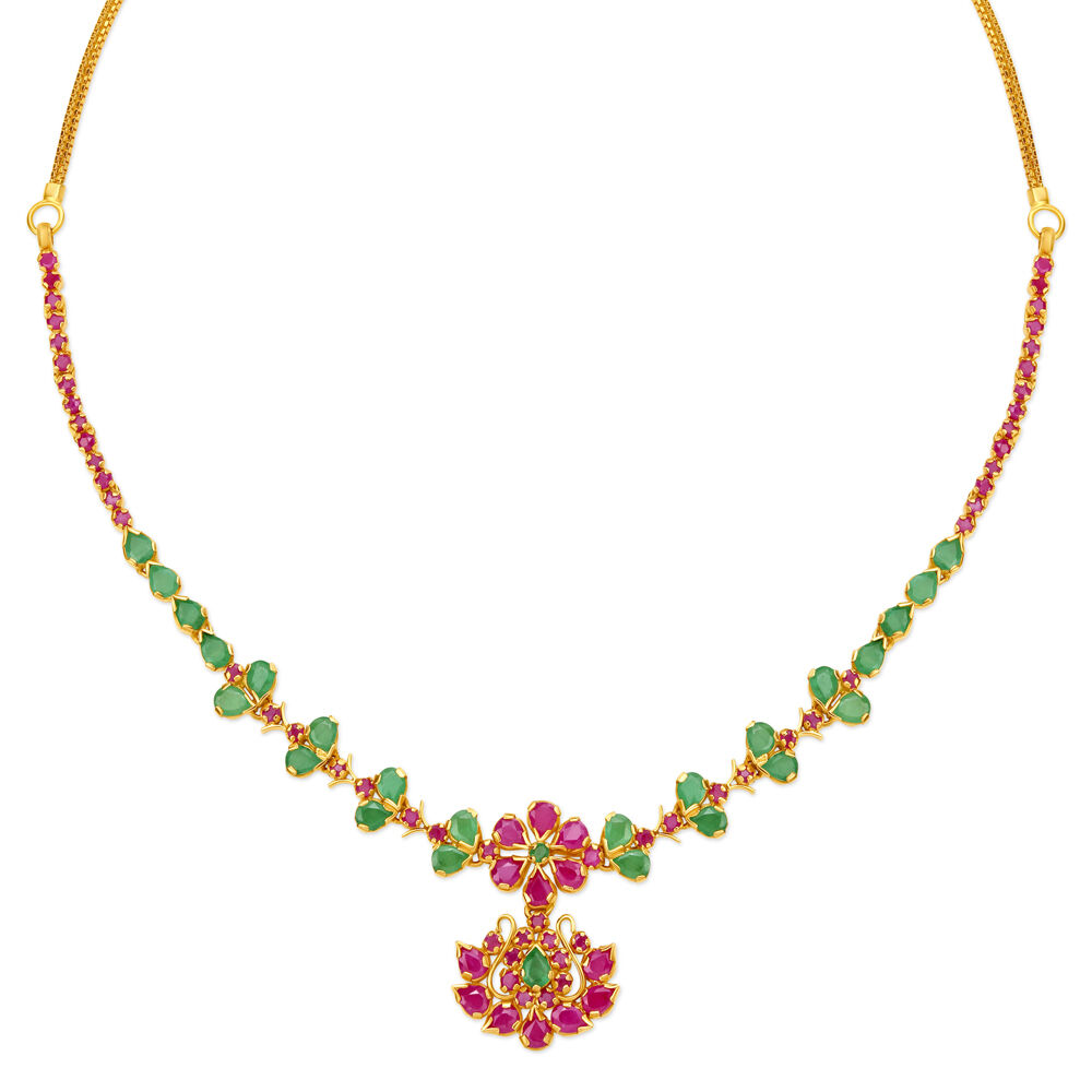 Tanishq ruby and hot sale emerald necklace