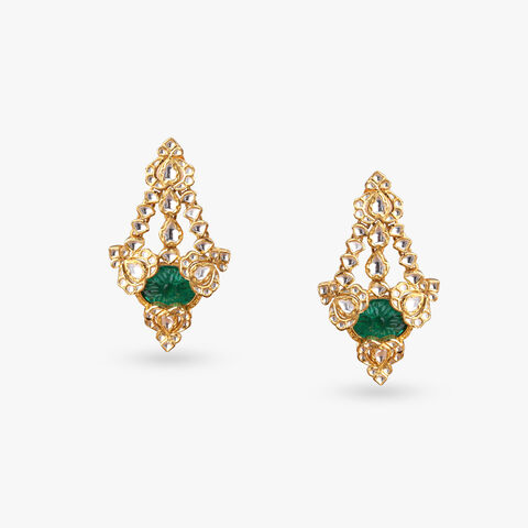 Majestic Aura Gold Drop Earrings