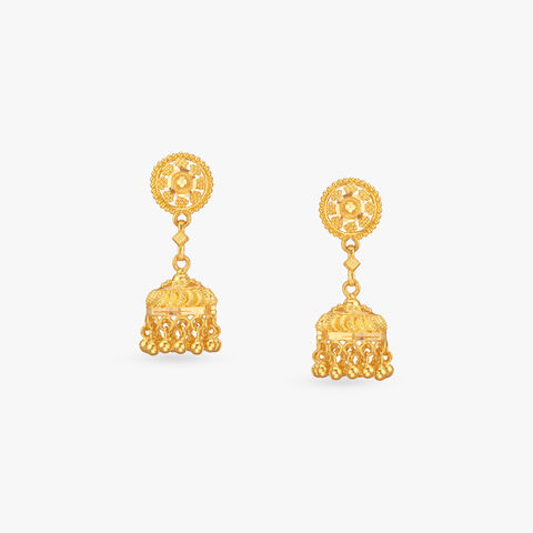 Heritage Bell Gold Jhumka Earrings