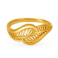 Stunning Yellow Gold Leaf Finger Ring,,hi-res image number null