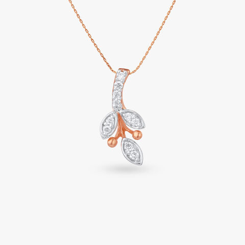 Enchanted Leaf Diamond Pendant and Earrings Set