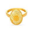 Alluring Yellow Gold Oval Finger Ring,,hi-res image number null