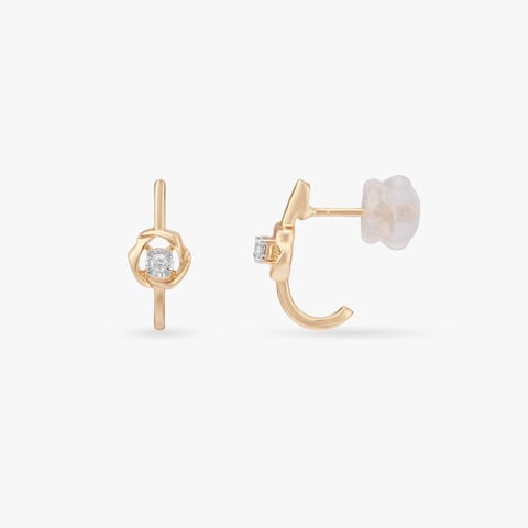 Bloom Nest Diamond Hoop Earrings
