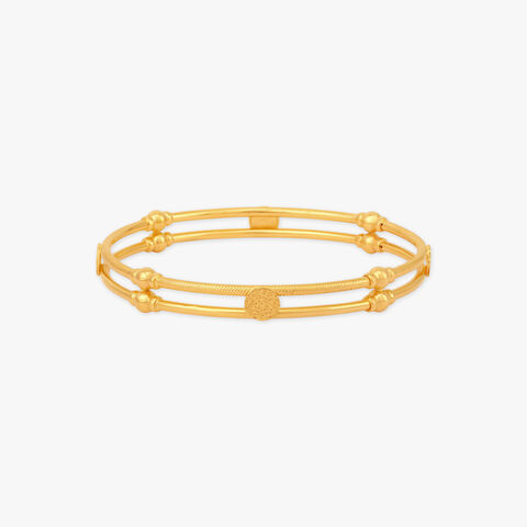Twin Rail Gold Bangles